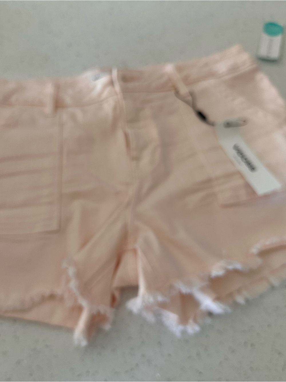 Vigoss Pale Pink Frayed Hem Jean Shorts